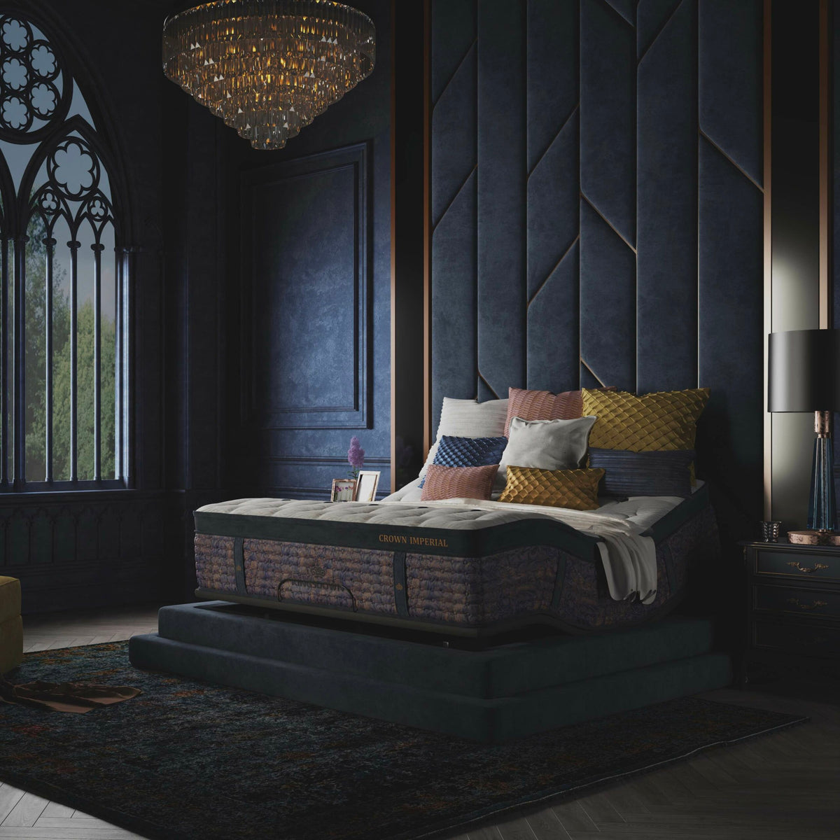 Close-up detail of a Kingsdown Crown Imperial mattress